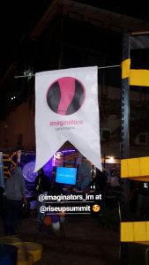 Imaginators flag at RiseUp summit 2016